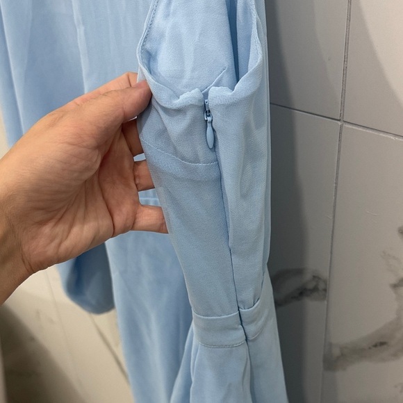 Michael Costello x Revolve Sky Blue One Shoulder Mini Dress | NWT - Picture 7 of 9